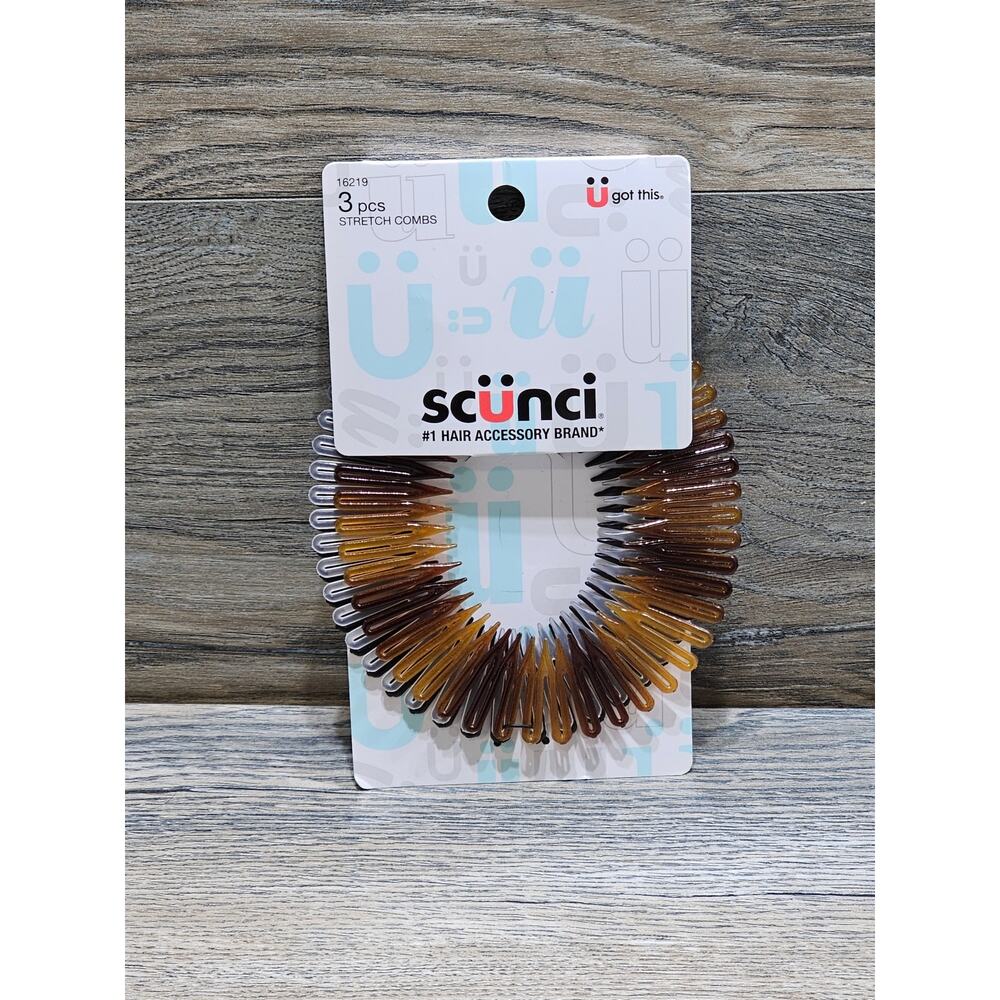 Scunci Effortless Beauty Stretch Comb, Assorted Colors, 3-Count